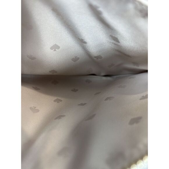 Kate Spade Leila Triple Gusset Canvas‎ Leather Crossbody Pink White Stripe SMALL - Picture 9 of 14